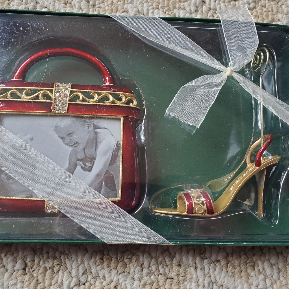 Boxed set picture frame and card holder
